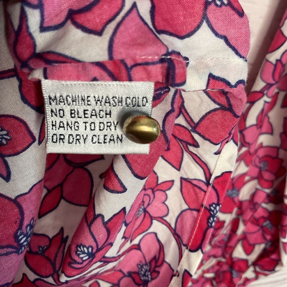 Lilly Pulitzer Womens Shirt Size 2 Pink Floral Blouse Long Sleeve Button Front - Picture 5 of 9